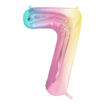 Picture of FOIL BALLOON NUMBER 7 PASTEL RAINBOW 34 INCH